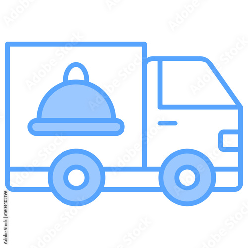 Food Delivery Blue Icon
