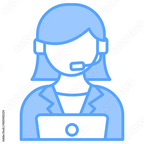 Customer Service Blue Icon