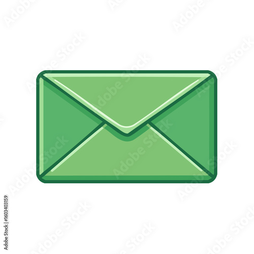 Green Mail Envelope Illustration for Communication and Correspondence Icon