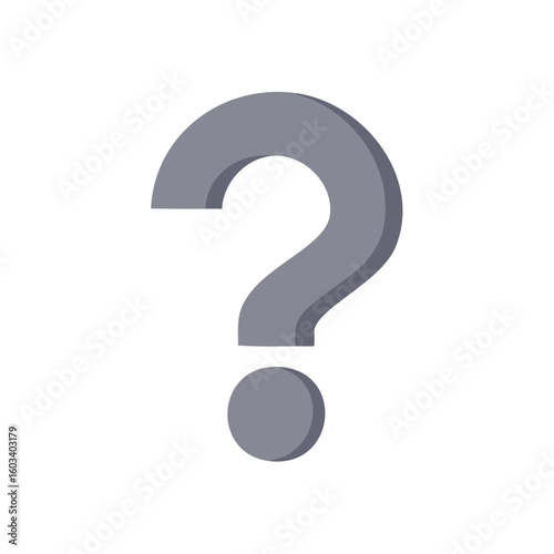 Simple Grey Question Mark Standing Alone Depicting Uncertainty Curiosity Inquiry Help Confusion and Riddles
