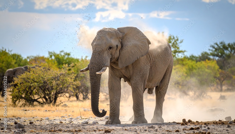 Fototapeta premium African elephant dust bath