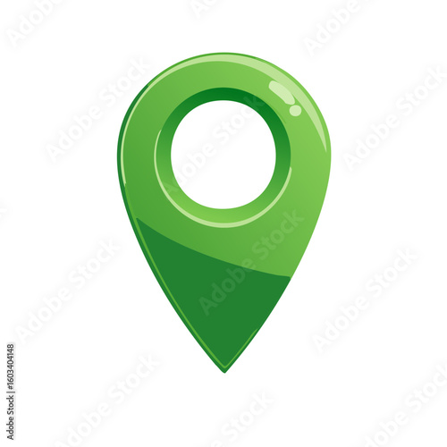 Shiny Green Location Pin Pointer Representing Navigation and Maps or Travel Destinations