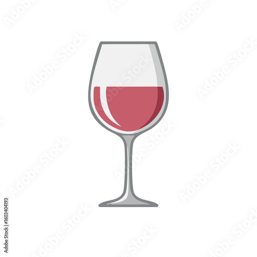 Elegant wine glass filled with red wine on a plain background wine for celebration