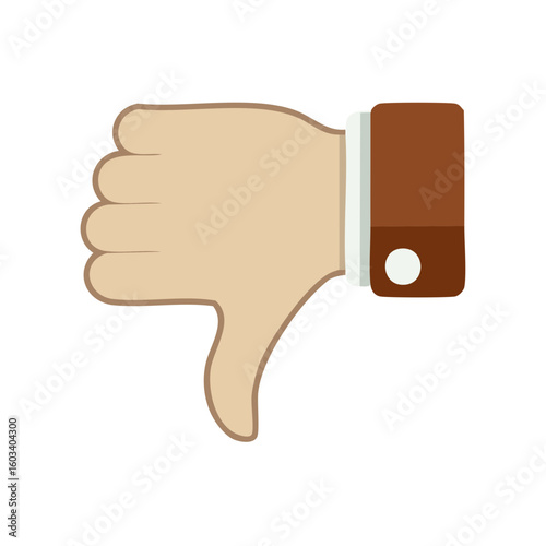 Thumb down icon: hand gesture in sleeve conveying disapproval or dislike