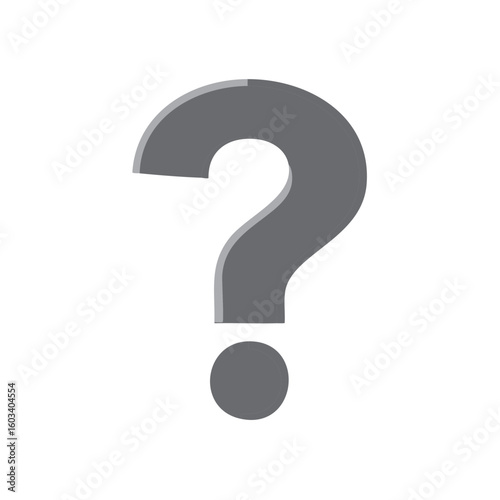 Gray Question Mark Icon Concept Enigmatic Problem Solving Doubt Uncertainty