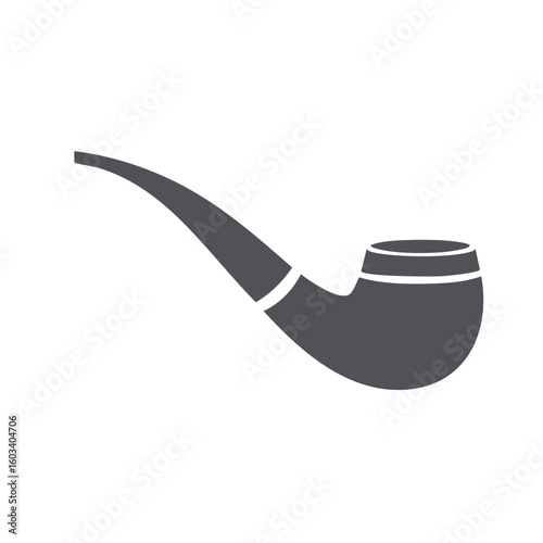 Classic Smoking Pipe with Stem and Bowl Design Traditional Tobacco Silhouette