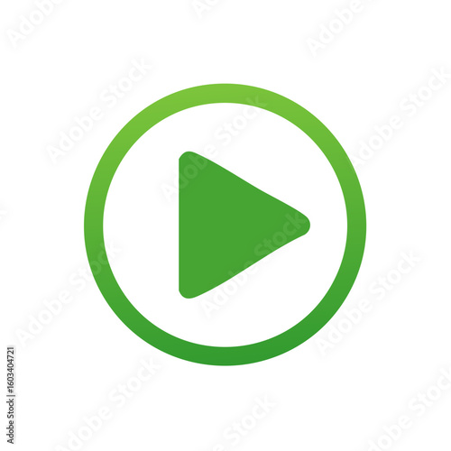 Vibrant Green Play Button Graphic for Media Start Functions