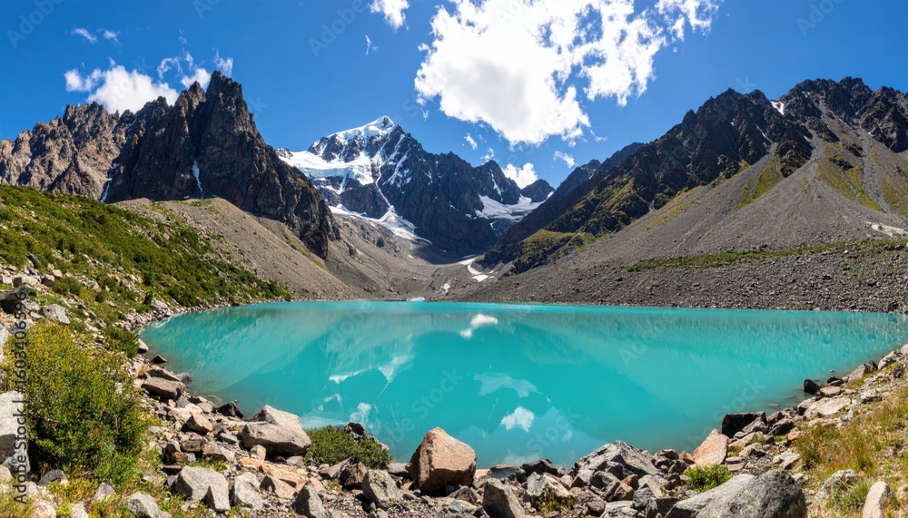 Obraz premium Turquoise Mountain Lake Panorama