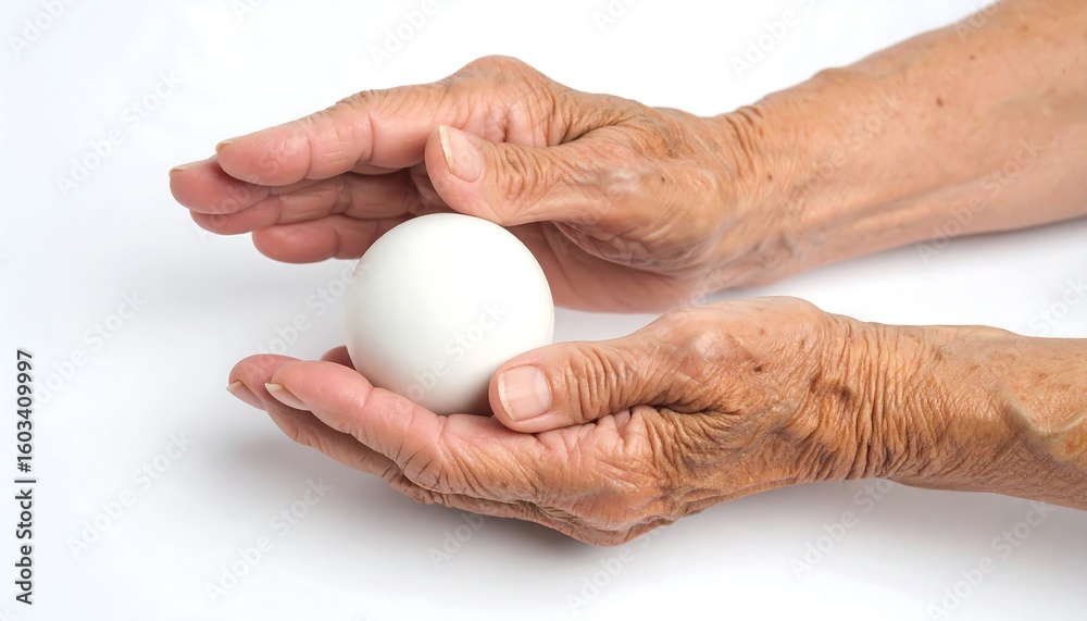 Aged hands hold a sphere Aged hands hold a sphere