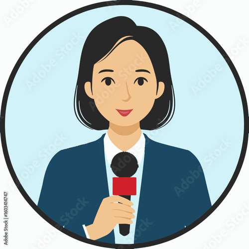 Woman Journalist Reporting Live