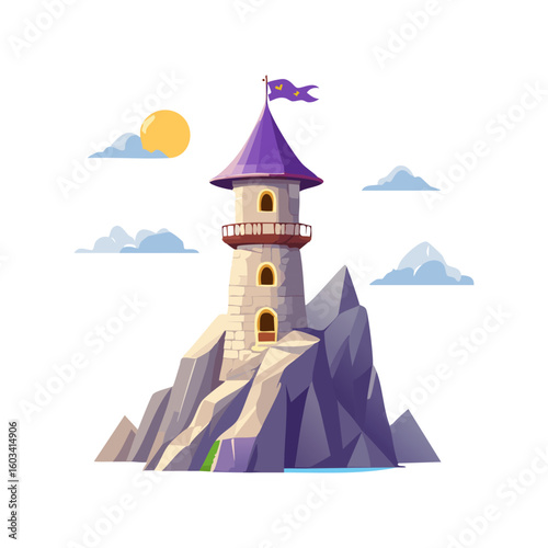 Wizard’s Tower on Rocky Cliff