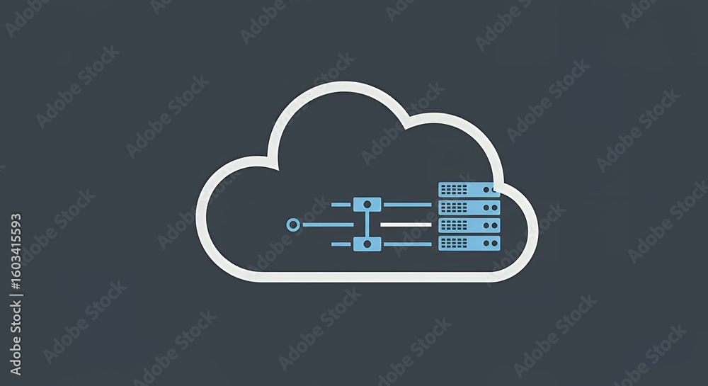 Fototapeta premium Data Cloud Network Symbol