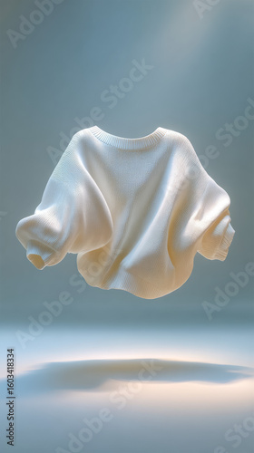 Ethereal Apparel Suspended in Minimalist Ambient Space
