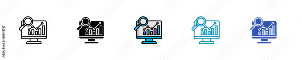 Data Analytics Icon Set Multiple Style Collection Data Analytics Icon Set Multiple Style Collection