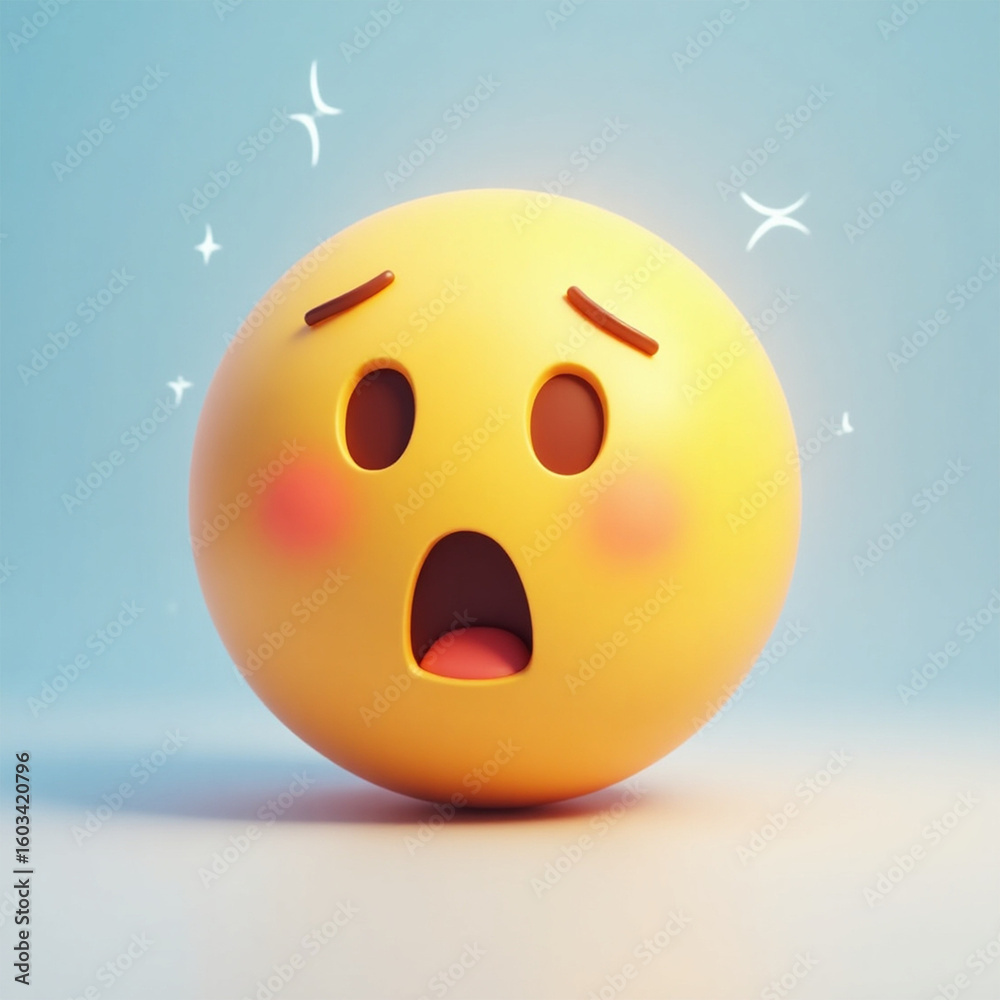 Naklejka premium shocked yellow face emoji icon