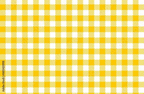 イラスト背景素材・黄色のギンガムチェックのパターン・スウォッチパネルにパターンあり