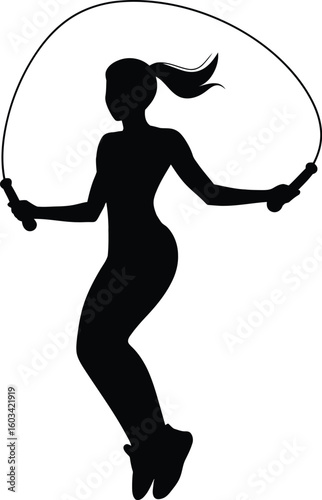 Female Jump Rope Silhouette