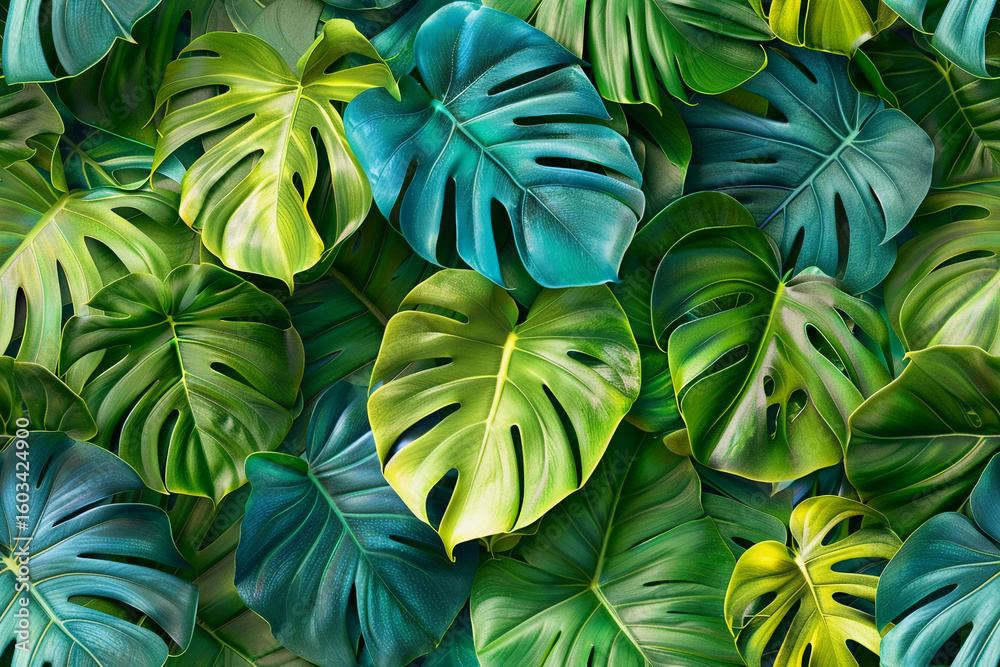 custom made wallpaper toronto digitalLush green seamless pattern of tropical leaves for design projects