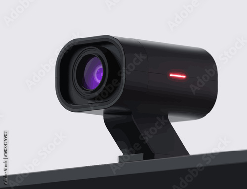This sleek and modern webcam design is perfect for professional video calls and streaming, showcasing cutting-edge technology and functionality for clear visual communication.