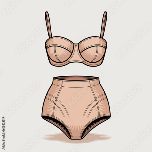 This image features a sophisticated set of undergarments presented with a focus on design and elegance, ideal for fashion or intimacy-themed articles.