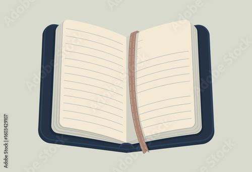 This image features an open notebook with blank lines, inviting creativity and organization, essential for students and professionals for jotting down ideas or plans.