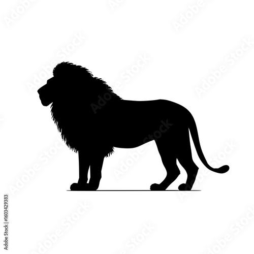 Silhouette of a lion in urban setting