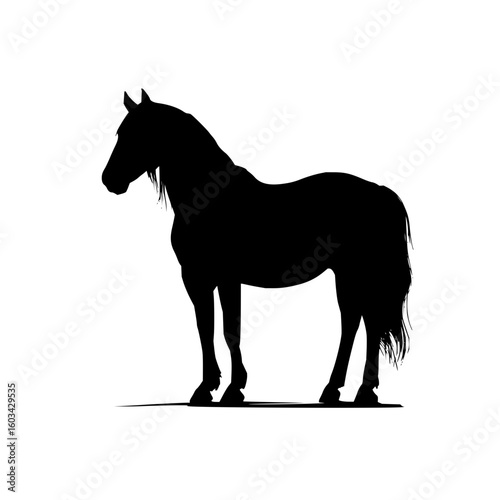 Silhouette of a horse standing in an urban park