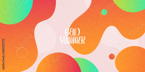 Creative concept of summer bright and juicy abstract background. Modern abstract art pattern design with liquid shapes with overlay effect. Suit for poster, cover, banner, web