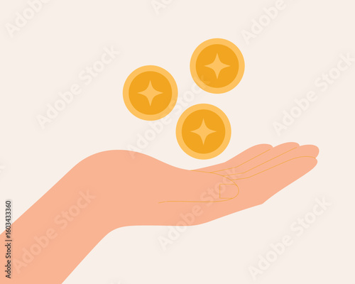 This image captures a hand tossing coins into the air, symbolizing wealth, prosperity, and the dynamic nature of financial opportunities in a modern context.