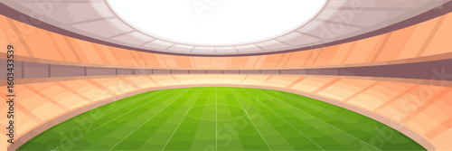 A spacious and contemporary stadium interior displaying an expansive green field below a bright, open roof, inviting the excitement and anticipation of sporting events or gatherings.