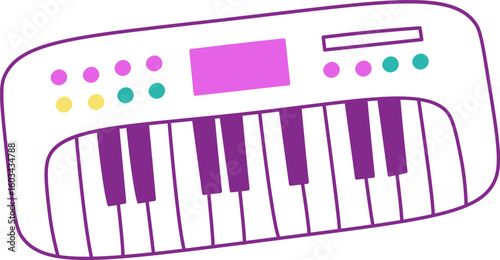Cartoon Keyboard with Colorful Buttons