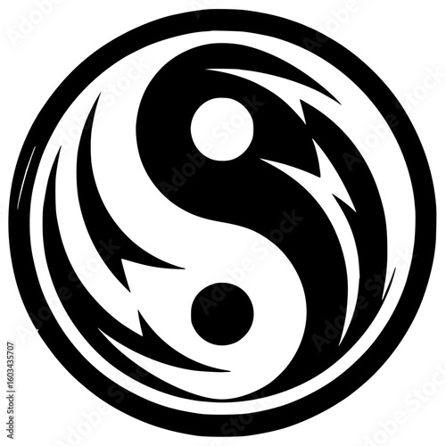 Silhouette of the yin yang symbol