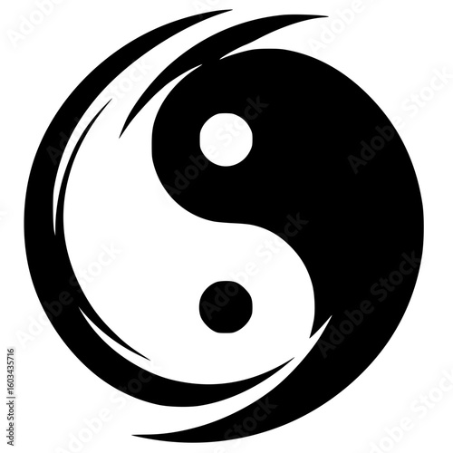 Silhouette of the yin yang symbol