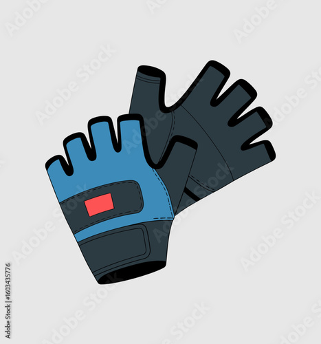 A pair of modern half-finger gloves designed for fitness training, providing grip and support for various athletic activities, combining style and function effectively.