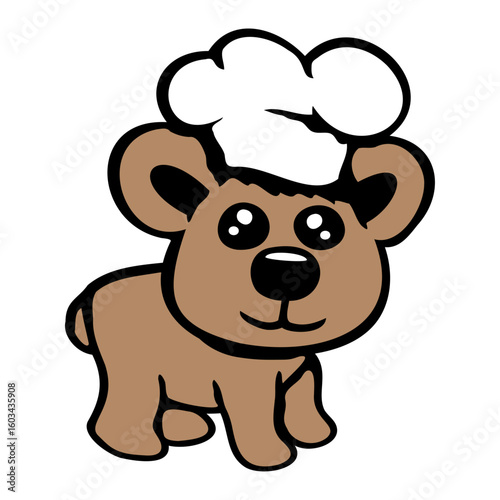 Bear BBQ Sausage Barbecue Chef's Hat Cook Hunger