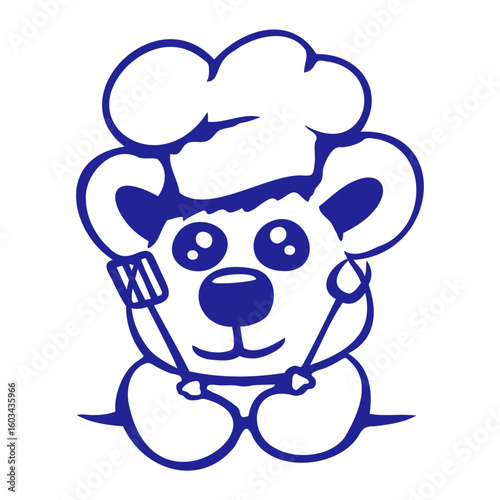Bear BBQ Sausage Barbecue Chef's Hat Cook Hunger