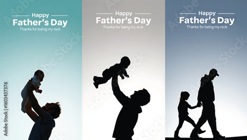 Father holding baby and father with daughter walking vector