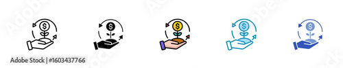 Investing Cash Flow  Icon Set Multiple Style Collection