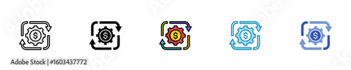 Cash Outflow  Icon Set Multiple Style Collection