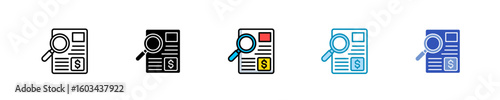 Financial Audit  Icon Set Multiple Style Collection