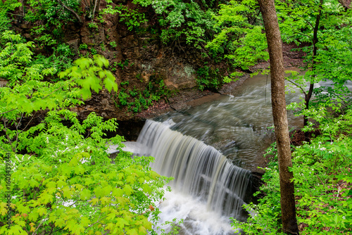 Indian Run Falls in Spring, Dublin, Ohio