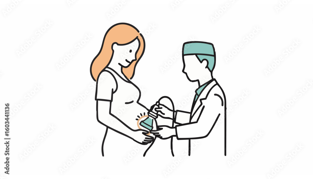 Illustration of a smiling female doctor with a stethoscope and clipboard. Professional healthcare and medical concept. Illustration of a smiling female doctor with a stethoscope and clipboard. Professional healthcare and medical concept.