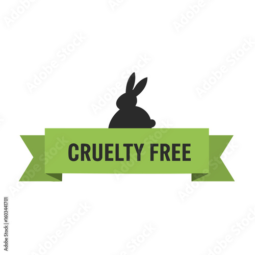 Vector illustration of cruelty free label flat style on white background, ethical product sign