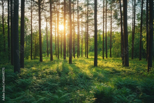 Fototapeta Naklejka Na Ścianę i Meble -  In the Indian Himalayas, Dharamsala, Baksu features a majestic green forest