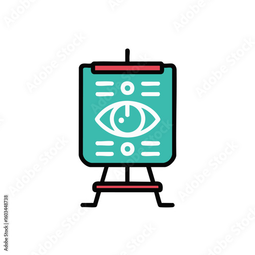 Eye chart vision optometry medical eye test vector icon