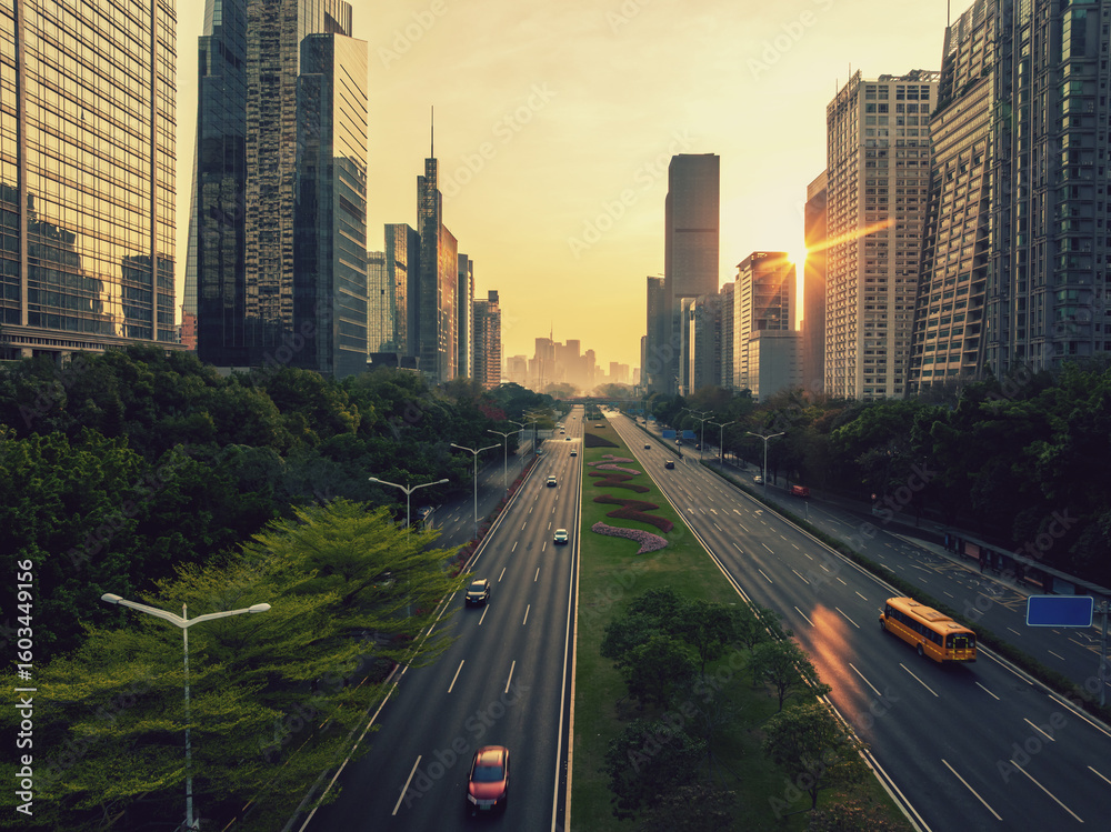 Fototapeta premium Aerial view of landscape in shenzhen city, China