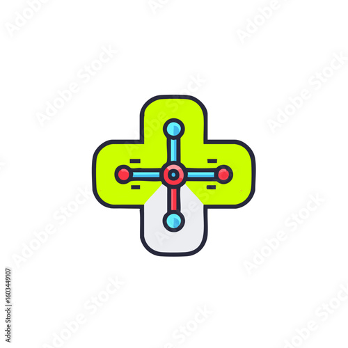 Medical cross health care symbol vector icon