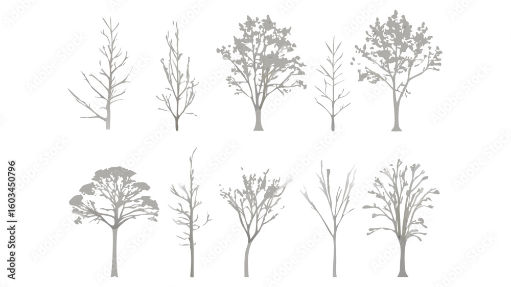 Obraz premium set of silhouettes of trees