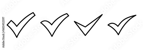 Check mark icon logo design. Tick mark sign and symbol