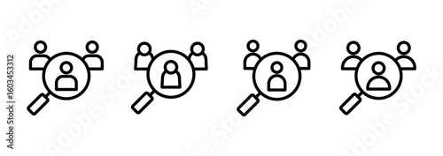 Hiring icon logo design. Search job vacancy sign and symbol. Human resources concept. Recruitment